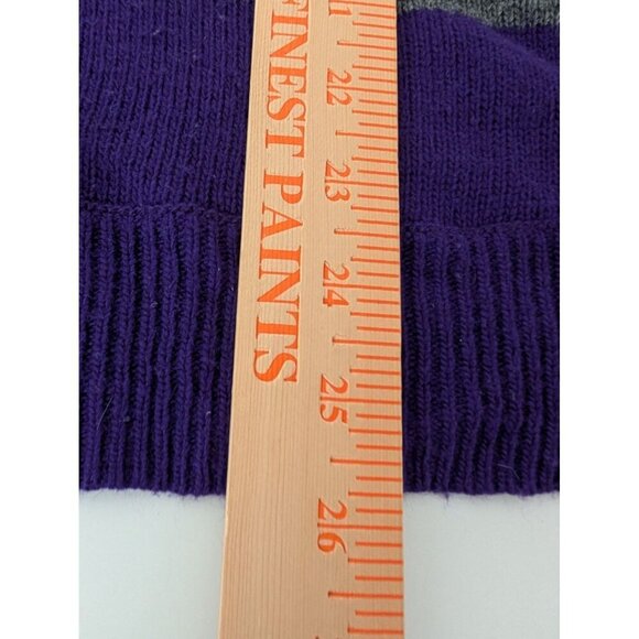 Lauren Ralph Lauren Stripe Sweater Womens Size Medium Purple Gray Wool Cashmere - Picture 9 of 9